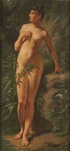Jeune Femme Nue Devant Les Rochers by Lionel-Oscar Baes