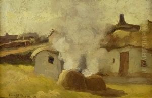 Burning The Dry Branches In The Yard by Aurel Baesu