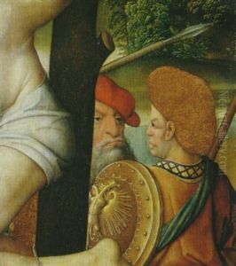 Ein Teil Des Rechten Schachers, Ein Mannerkopf Und Eine Mannliche Halbfigur Im Profil by Jan (the Master of Cappenberg) Bagaert
