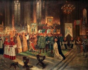 Cathedral Interior With Coronation Taking Place