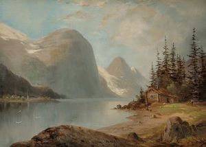 Fjordlandskap, Vestlandet 1866 by Magnus Thulstrup Bagge