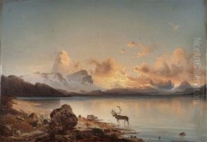 Aftenstemning Med Rein by Magnus Thulstrup Bagge
