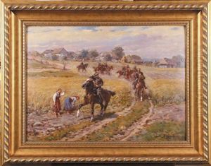 Oddzial Wojska W Polu by Stanislaw Bagienski