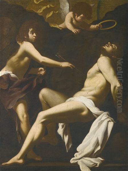 Saint Sebastian Succoured By The Angels by Cavaliere Giovanni Baglione