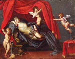 Venus Mit Amoretten Und Cupido / Venere Con Amorini E Cupido by Cavaliere Giovanni Baglione