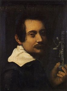 Portrait Of A Sculptor Holding A Sculpture