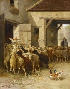Vor Dem Schafstall by Jules Bahieu
