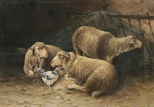 Schafe Im Stall by Jules Bahieu