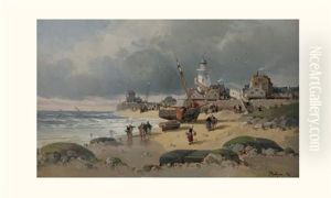Le Village Des Pecheurs by Jules Bahieu