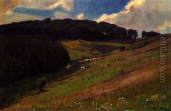 Hessische Landschaft Mit Viehherde - view 1