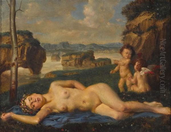 Liegende Venus Mit Zwei Putti - view 1
