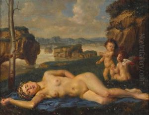 Liegende Venus Mit Zwei Putti