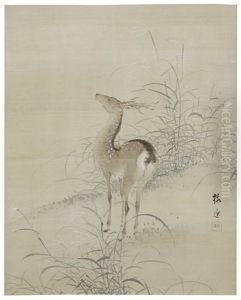 Deer And Grasses by Yamamoto Baiitsu