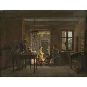 Interior Genre Scene by Antoine Jean Bail