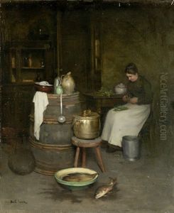 Kucheninterieur Mit Magd by Franck Antoine Bail