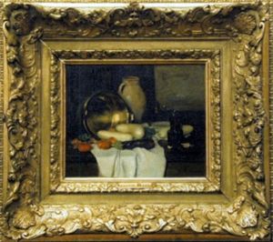 Nature Morte Au Cuivre Et Aux Legumes by Franck Antoine Bail