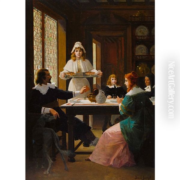Interieur Mit Familie In Historisierenden Kostumen - view 1