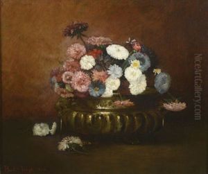 Bouquet De Fleurs Dans Une Jardiniere