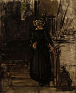 Bretonne Dans L'escalier