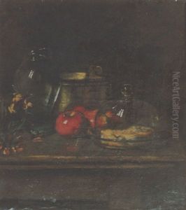Nature Morte Au Cuivre, Aux Fruits Et A La Cloche A Fromage