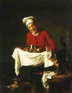 A Boy With Kittens And Dogs