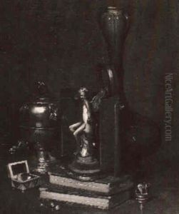 Still Life With Statuette, Urn, Vase And Books