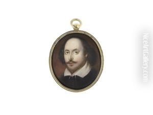 William Shakespeare (1564-1616), The Playwright And Poet, Wearing Black Doublet, White Chemise And Gold Hoop Earing by John William Bailey