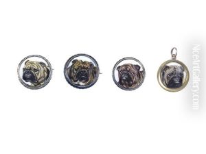 Ch Regal Stone, Head Of A Bulldog (+ 3 Others; 4 Works)