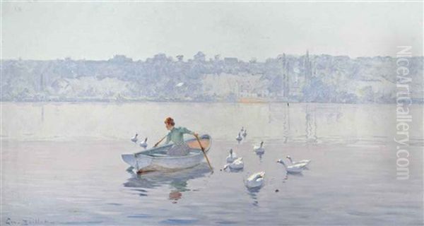 Rowing On A Summer Lake - view 1