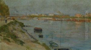 Apres-midi Ensoleille En Bord De Seine by Ernst Baillet