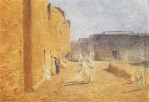 Rue Animee A Sidi-okba (algerie) by Ernst Baillet