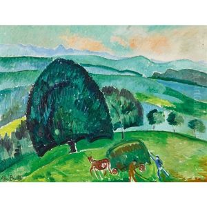 Paysage De La Campagne Bernoise (le Gros Chataignier) by Alice Bailly