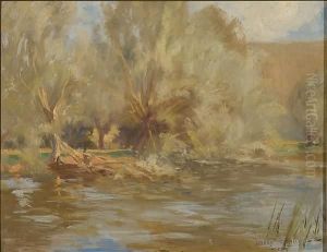 River Landscape by Harry William Adams