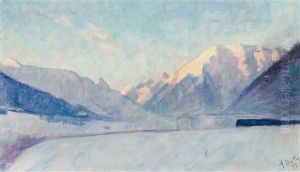 Sonnenaufgang In Verschneiter Berglandschaft, 1897 by Alice Bailly