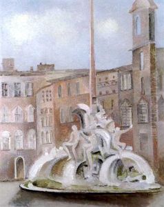 Rome: Fontaine De La Place Navonne by Alice Bailly