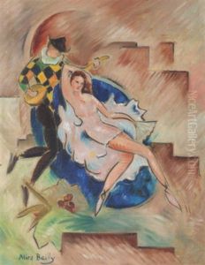 Tanzerin Mit Harlekin by Alice Bailly