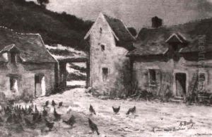 Bauernhof Mit H_hnern by Alice Bailly