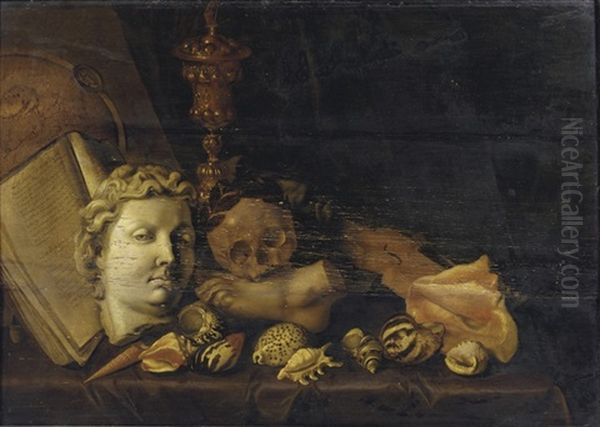 A Vanitas With A Globe, A Manuscript And The Head And Foot Of Classical Sculptures - view 1