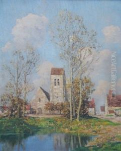 L'eglise Du Village by Marcel Adolphe Bain