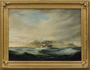 The Pottinger, Magellanes, & Nostra Senora Della Carmine Returning To Table Bay After A Gale by John Thomas Baines