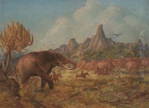 Elephant Hunting Near Mangwe River, Matabililand by John Thomas Baines