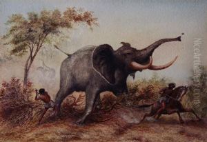 Elephant Hunting In Abyssinia by John Thomas Baines