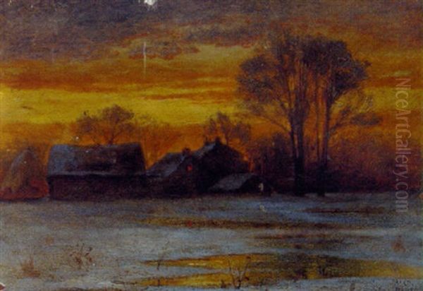 A Winter Sunset In France - view 1
