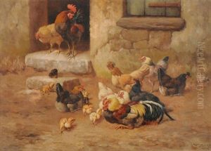 Hahn, Huhner Und Kuken by William Baptiste Baird