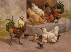 Spring Chickens (+2 Others; 3 Works) by William Baptiste Baird