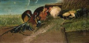 Combat De Coqs by William Baptiste Baird