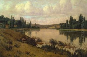 River Landscape, France by William Baptiste Baird