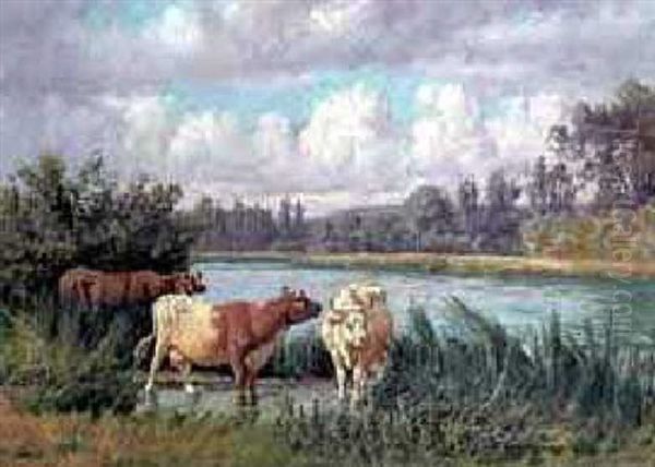 Cows By A Stream - view 1
