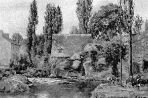 Cattle Watering By A Mill