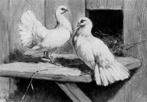 Pigeons by William Baptiste Baird